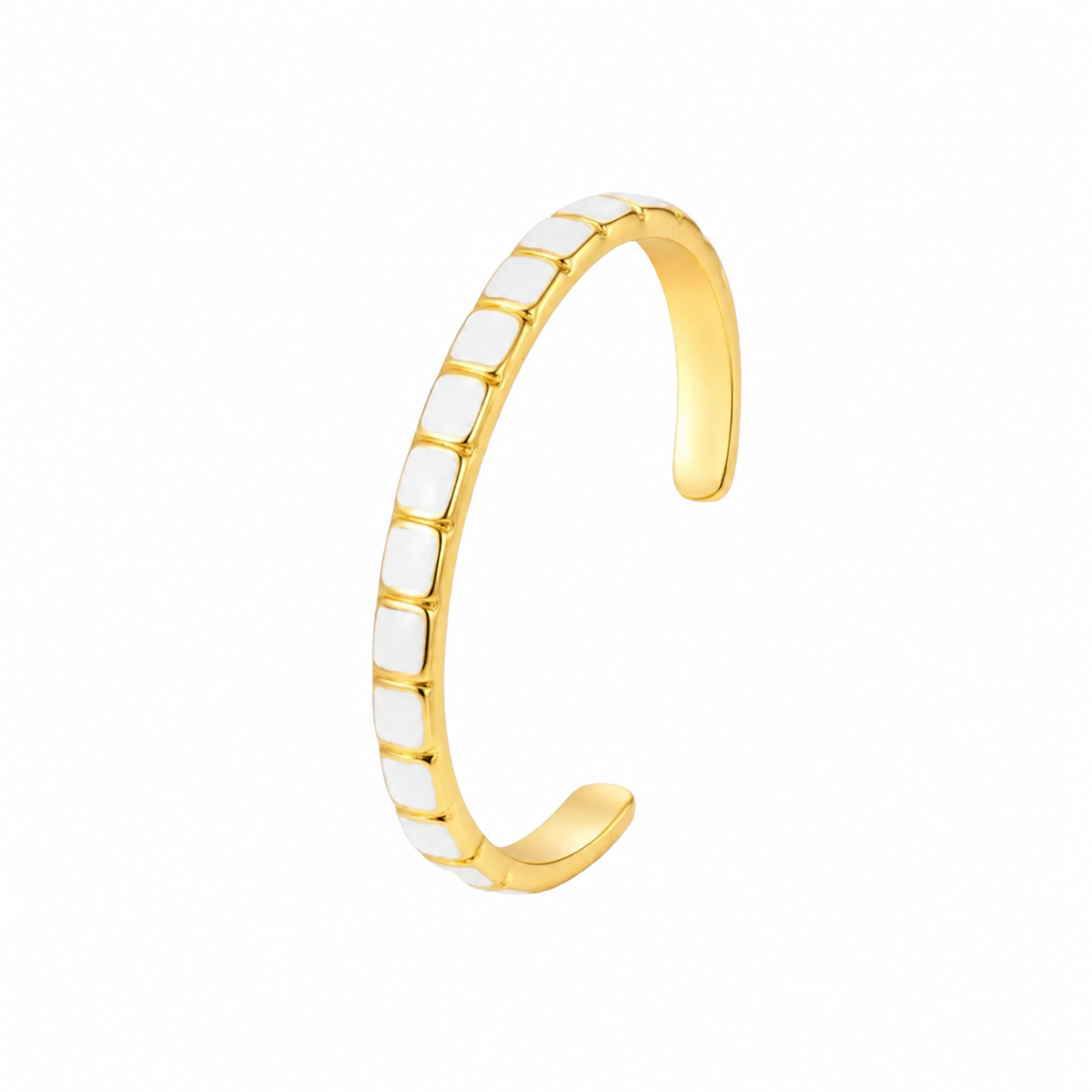 Armreif Edelstahl 18K vergoldet Emaille „Bambelle"