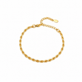 Armband Edelstahl 18K vergoldet Perlen „Woven Grace"