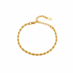 Armband Edelstahl 18K vergoldet Perlen „Woven Grace"