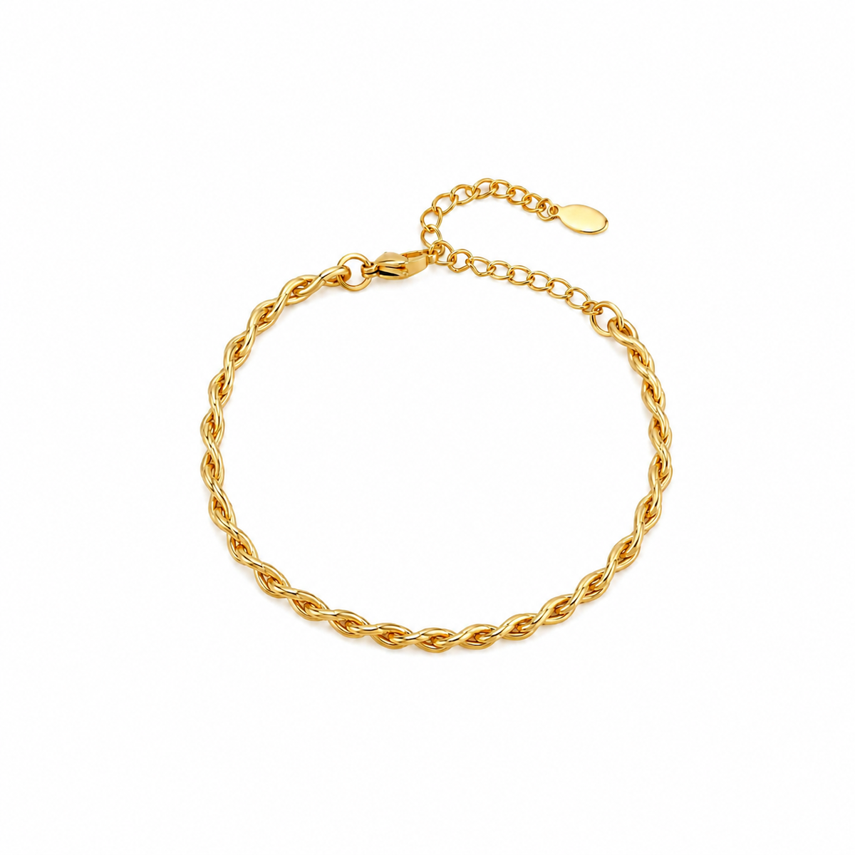 Armband Edelstahl 18K vergoldet Perlen „Woven Grace"