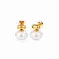 Ohrringe Edelstahl 18K vergoldet Perlen „Pearl Drop"