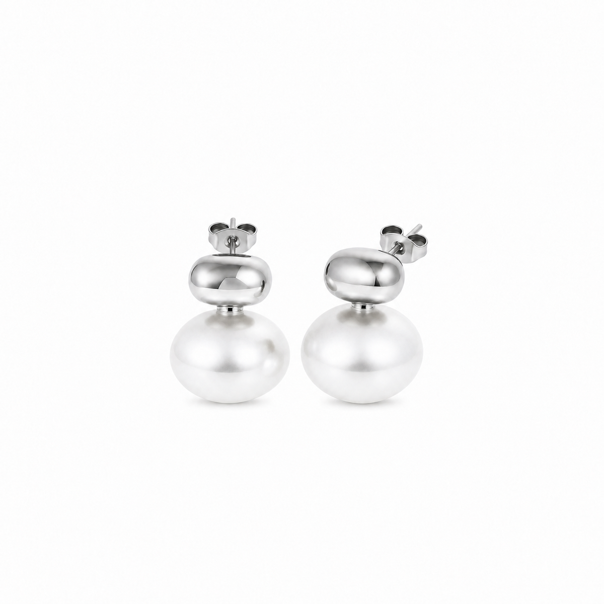 Ohrringe Edelstahl 18K vergoldet Perlen „Pearl Drop"