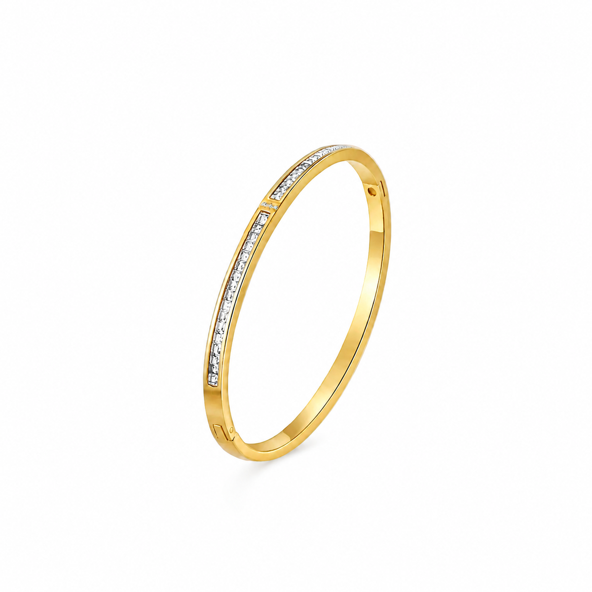 Armreif Edelstahl 18K vergoldet schmal „Sleek Shine"