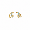 Creolen Edelstahl 18K vergoldet doppelt „Twin Loop"