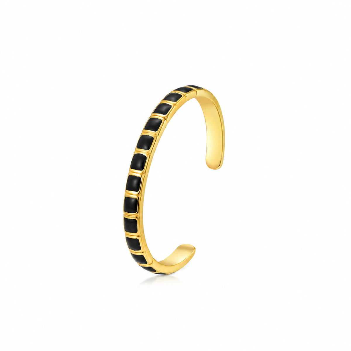 Armreif Edelstahl 18K vergoldet Emaille „Bambelle"