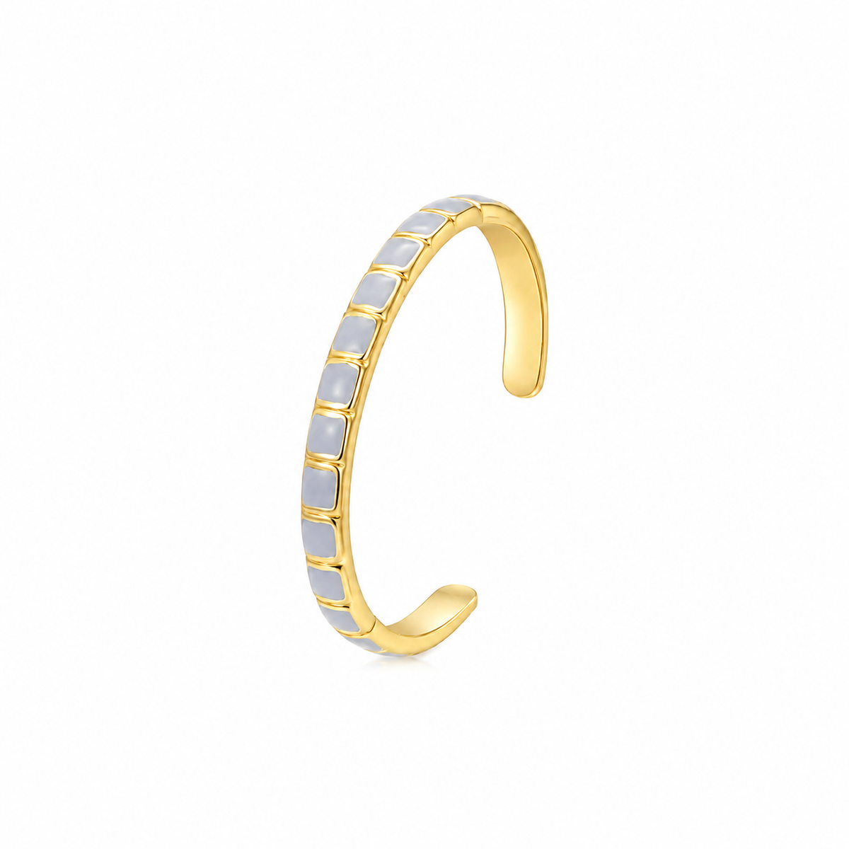 Armreif Edelstahl 18K vergoldet Emaille „Bambelle"